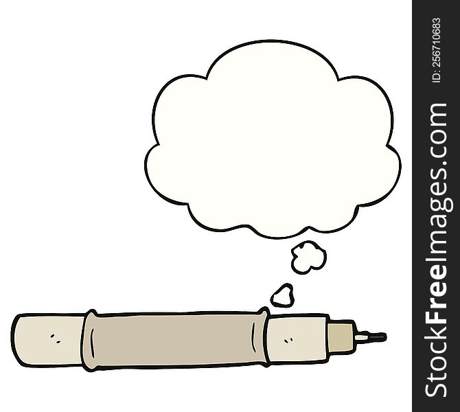 cartoon pen with thought bubble. cartoon pen with thought bubble
