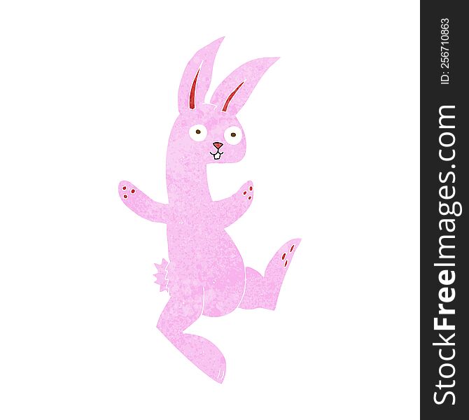 Funny Cartoon Pink Rabbit