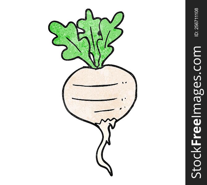 freehand textured cartoon turnip