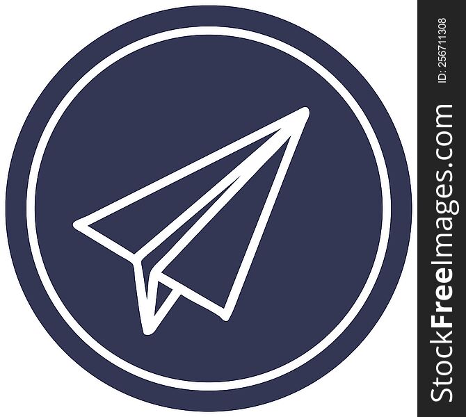 paper plane circular icon symbol