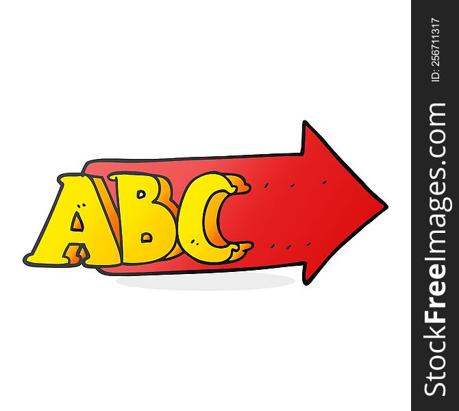 freehand drawn cartoon ABC symbol