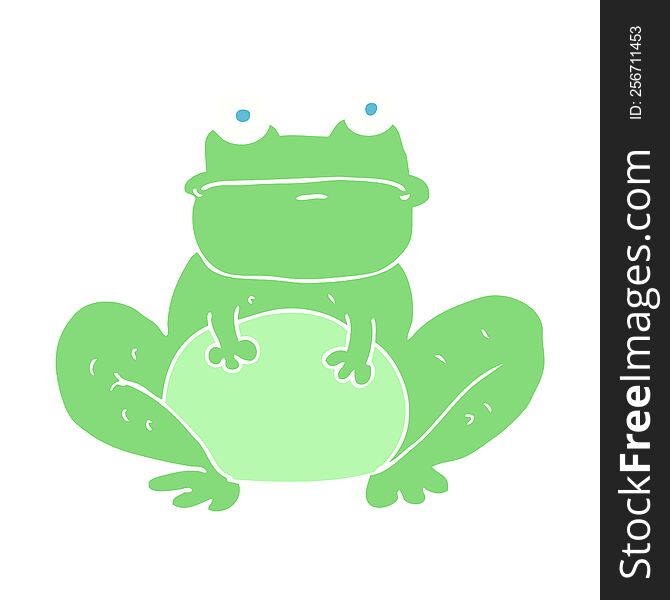Flat Color Illustration Of A Cartoon Frog