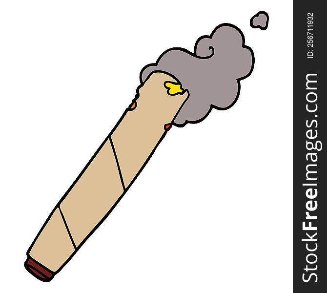 Cartoon Doodle Rolled Cigarette