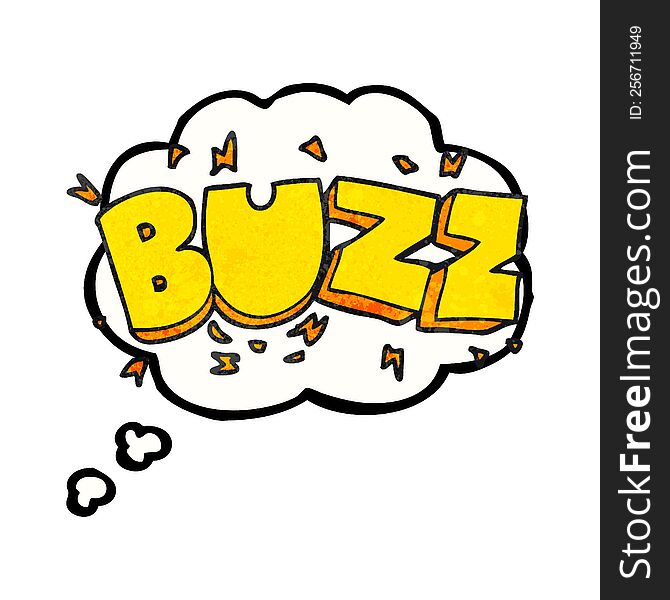freehand drawn thought bubble textured cartoon buzz symbol