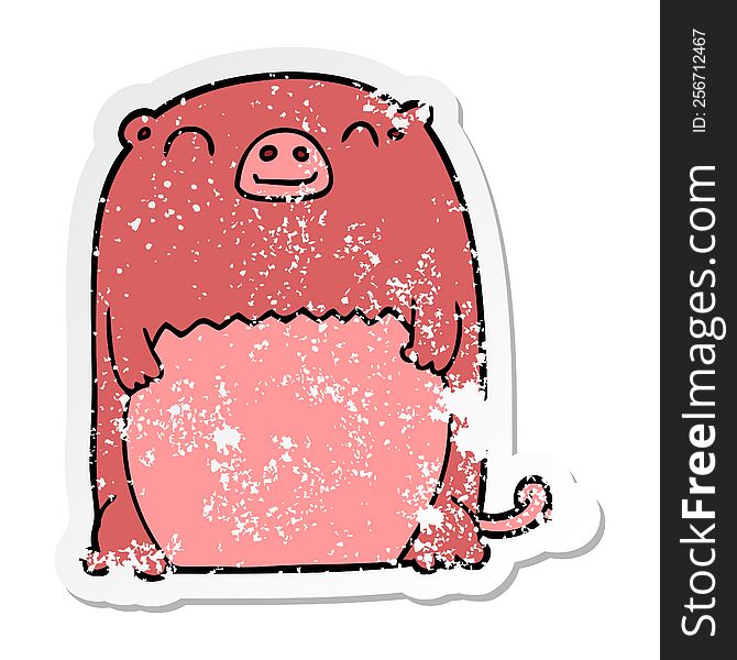 Distressed Sticker Of A Cartoon Creature