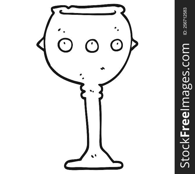 Black And White Cartoon Goblet