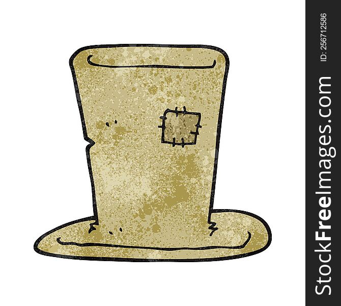 freehand textured cartoon tramp top hat