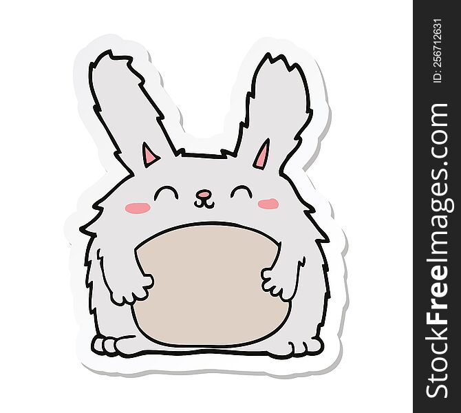 sticker of a cartoon furry rabbit