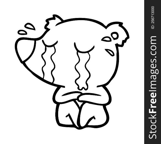 cartoon crying bear. cartoon crying bear