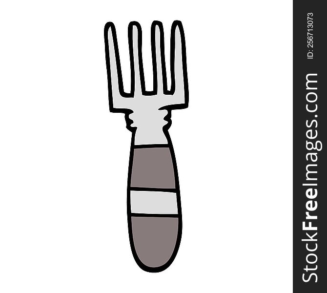 Hand Drawn Doodle Style Cartoon Fork