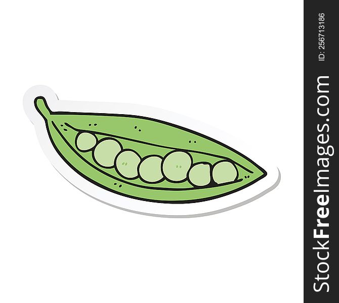 Sticker Of A Cartoon Peas In Pod