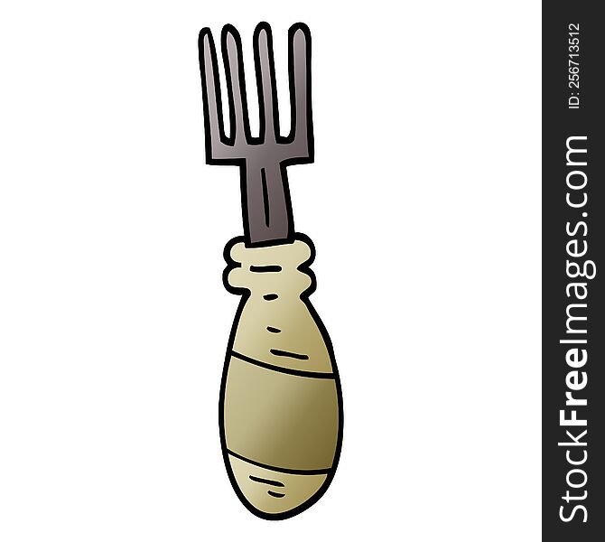 Vector Gradient Illustration Cartoon Fork