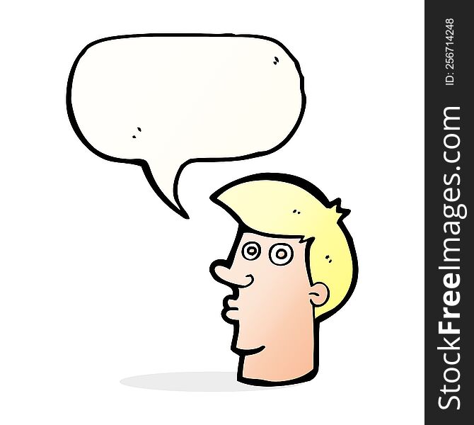 cartoon confused man with speech bubble