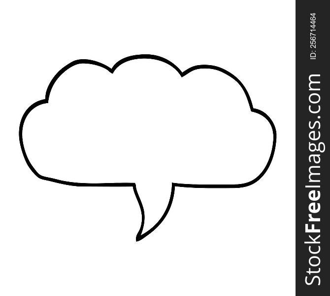 Line Drawing Cartoon Cloud Speech Bubble