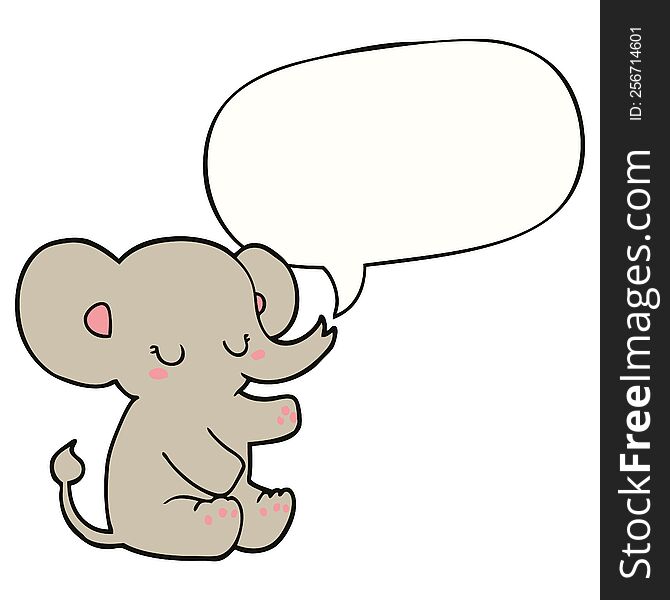 Cartoon Elephant And Speech Bubble