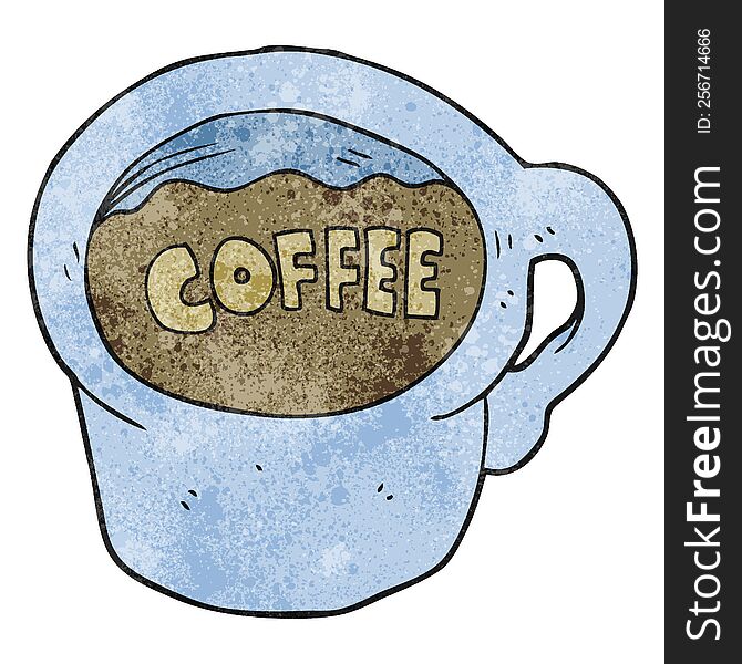 freehand textured cartoon coffee mug