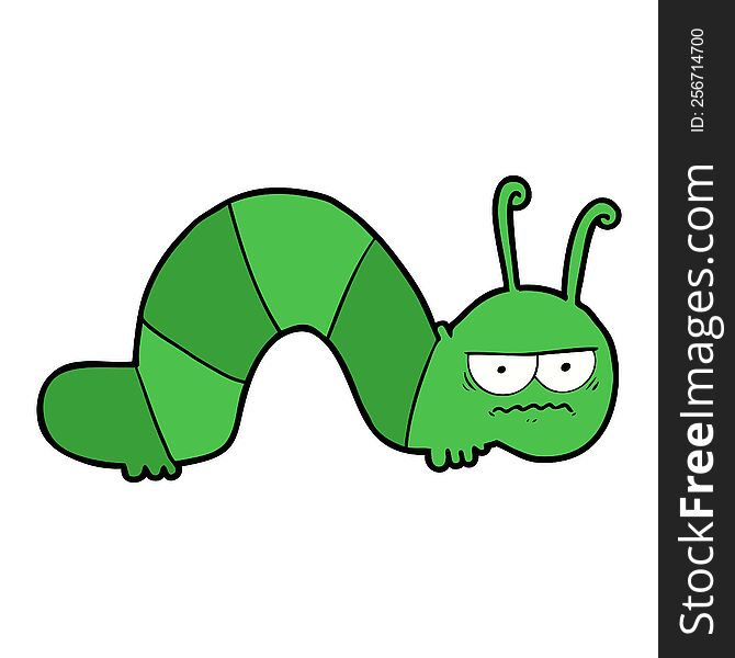 cartoon grumpy caterpillar. cartoon grumpy caterpillar