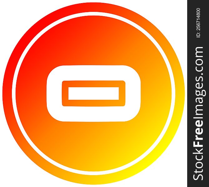 subtraction symbol circular in hot gradient spectrum