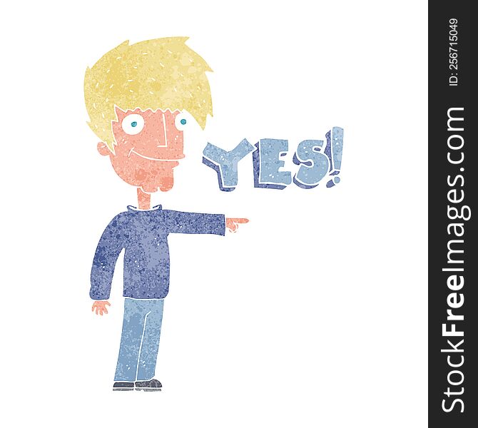 Cartoon Man Saying Yes