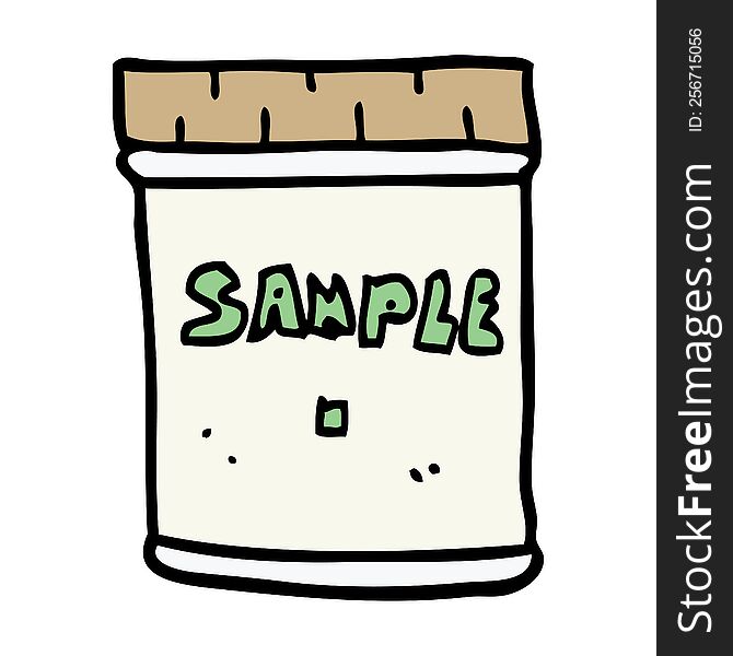 cartoon doodle medical sample jar