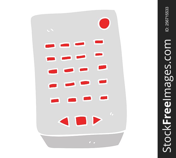 Flat Color Illustration Of A Cartoon Remote Control