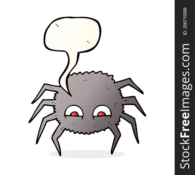 freehand drawn speech bubble cartoon spider