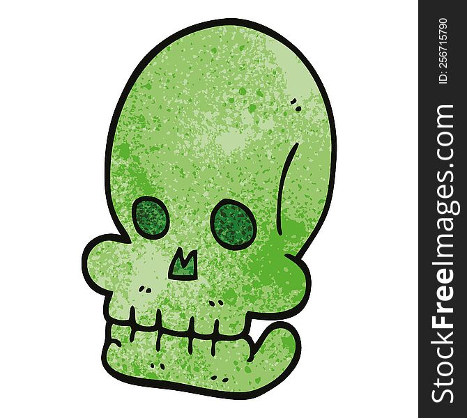 cartoon doodle spooky skull