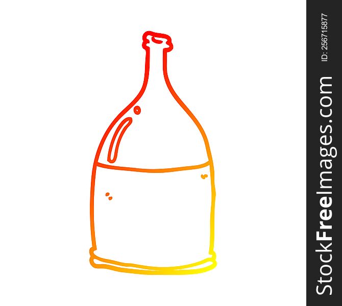 Warm Gradient Line Drawing Cartoon Bottle