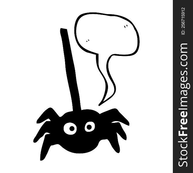 Speech Bubble Cartoon Halloween Spider