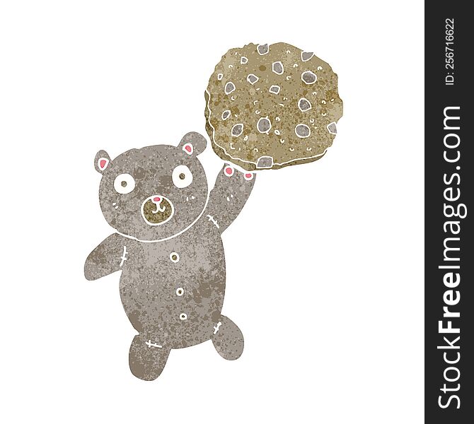 cartoon bear with cookie