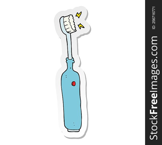 sticker of a cartoon electric tooth brush