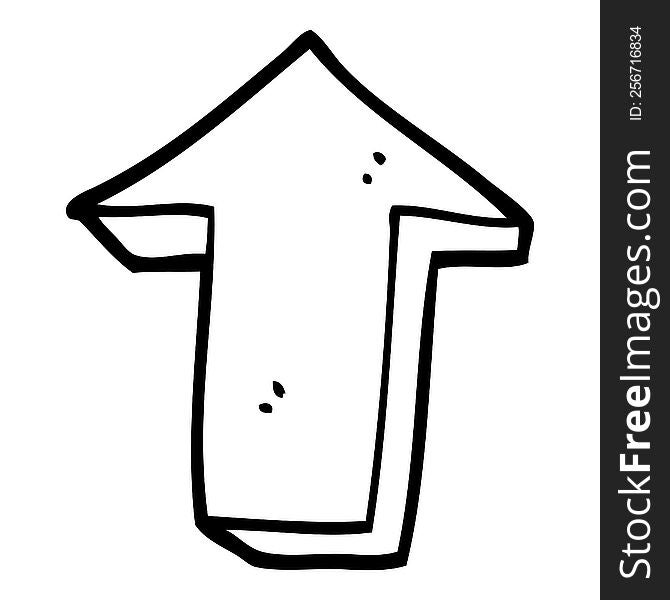 Line Drawing Cartoon Arrow Pointing Direction