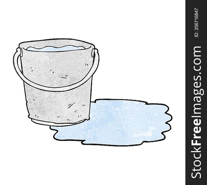 Textured Cartoon Bucket Of Water