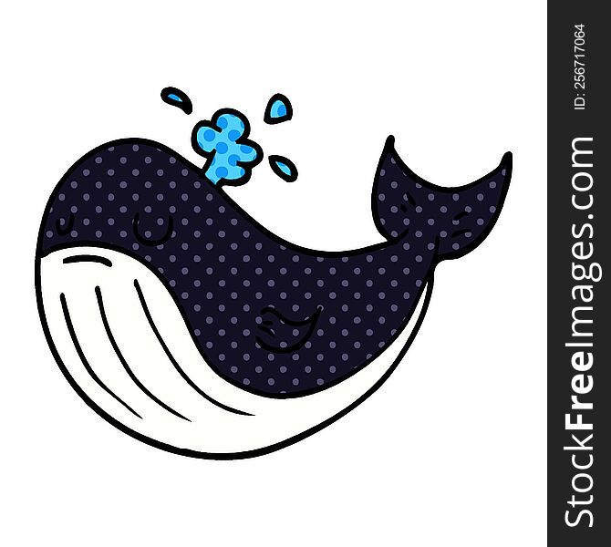 cartoon doodle whale