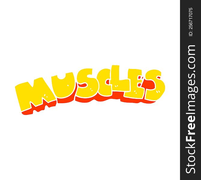 Flat Color Illustration Of A Cartoon Muscles Symbol