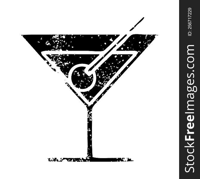 distressed symbol of a fancy cocktail