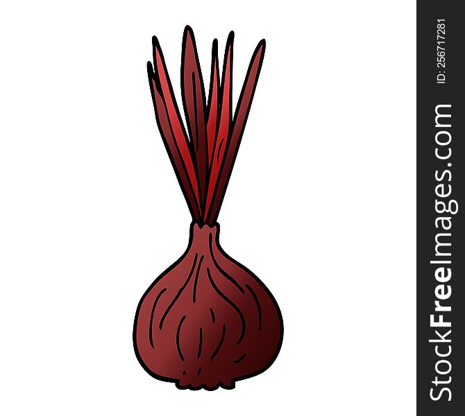 cartoon doodle sprouting onion