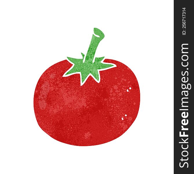 freehand retro cartoon tomato