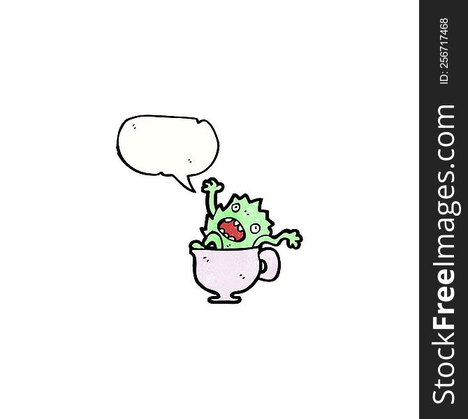 Cartoon Monster In Teacup