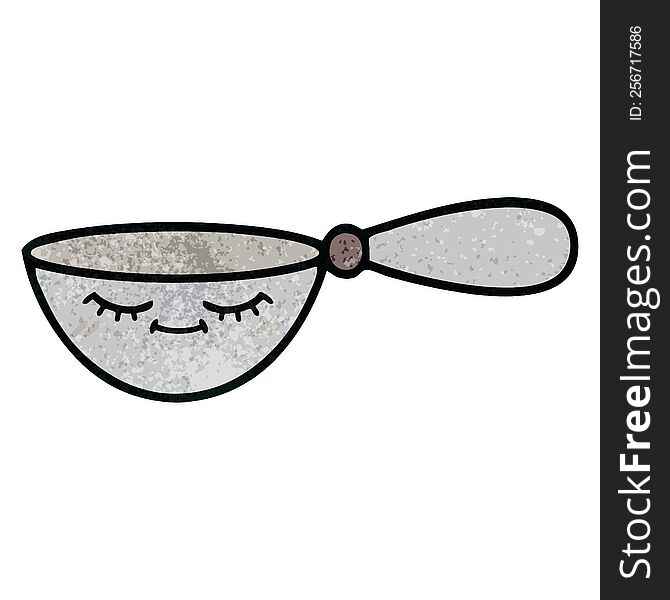Retro Grunge Texture Cartoon Measuring Spoon