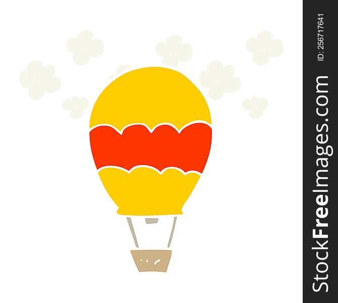Flat Color Illustration Of A Cartoon Hot Air Balloon