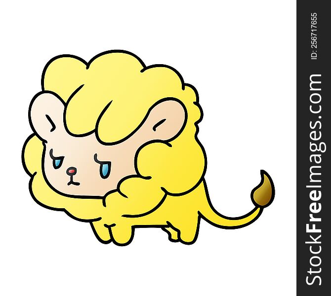 Gradient Cartoon Kawaii Cute Lion Cub