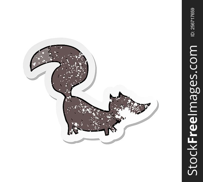 Retro Distressed Sticker Of A Cartoon Little Wolf Cub