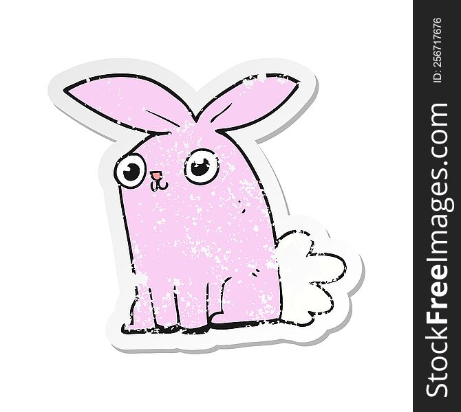 Distressed Sticker Of A Cartoon Bunny Rabbit