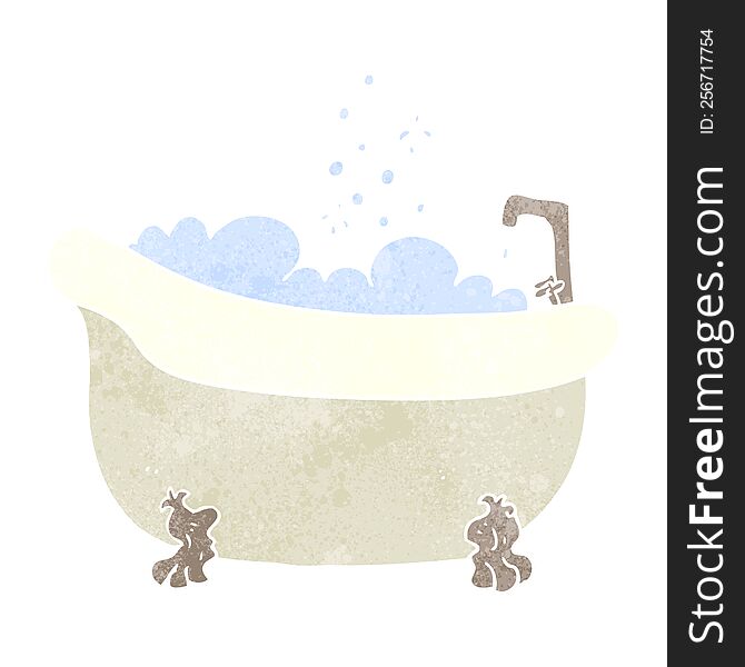 Retro Cartoon Bath Full Of Water