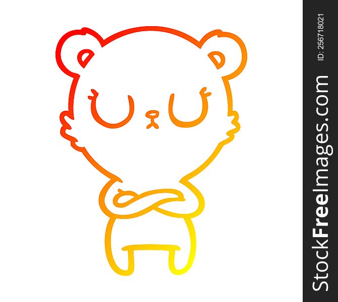 warm gradient line drawing peaceful cartoon polar bear