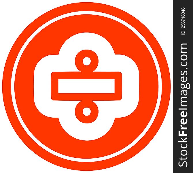 division sign circular icon symbol