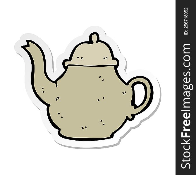 sticker of a cartoon teapot