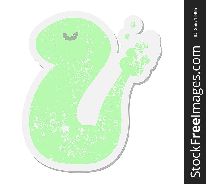 Cartoon Snake Grunge Sticker