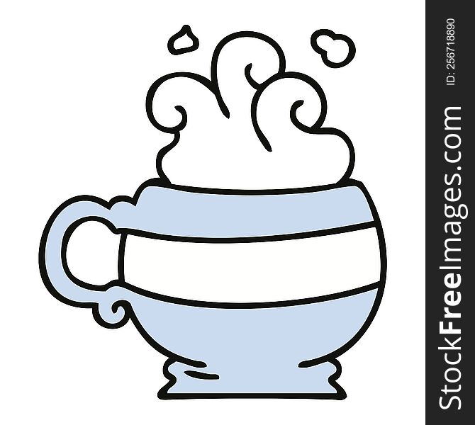 Quirky Hand Drawn Cartoon Hot Drink